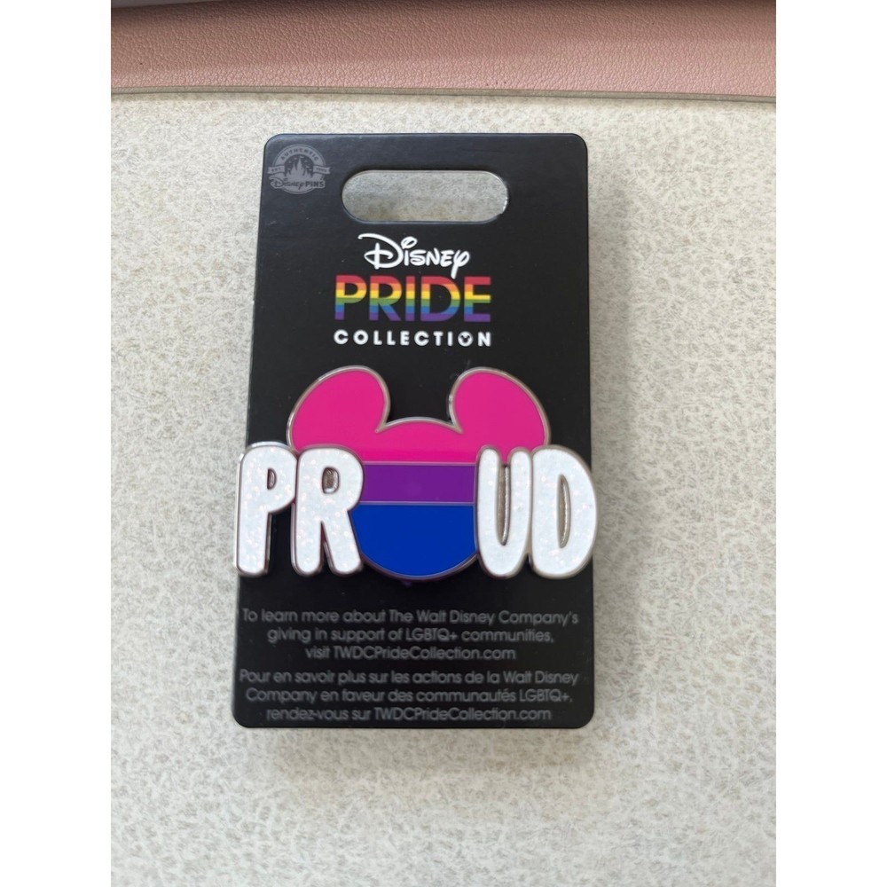Disney Pin - Rainbow Pride Collection - Mickey Mouse Icon - Proud Bisexual Flag